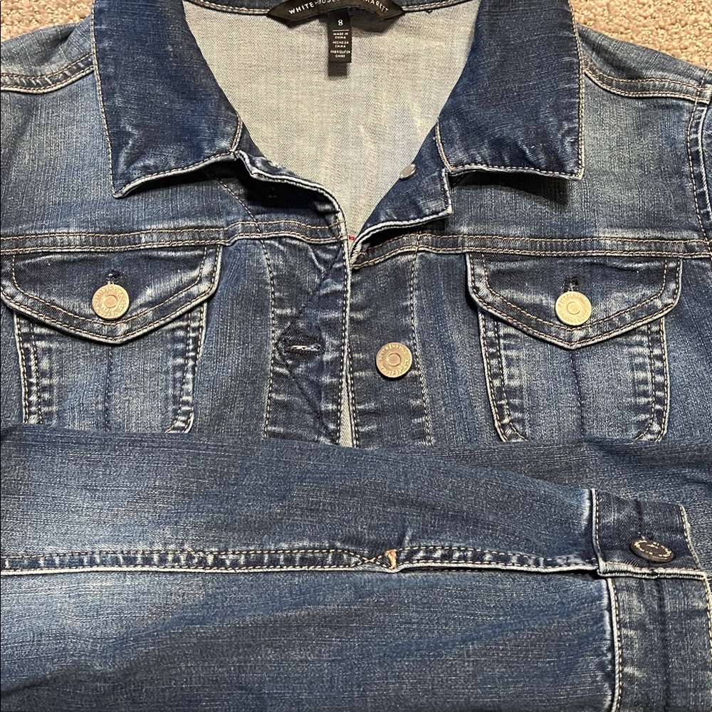 White House Black Market Blue Jean Jacket - Picture 2 of 4